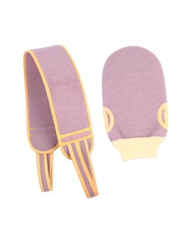 FRCOLOR Body Scrub Mitt 2pcs Pull Back Bath Set Body Scrubber Bath Towel Exfoliator Scrubber Bath Supply Exfoliating Back Scrubber Exfoliator Loofah Bath Scrubber Mittens