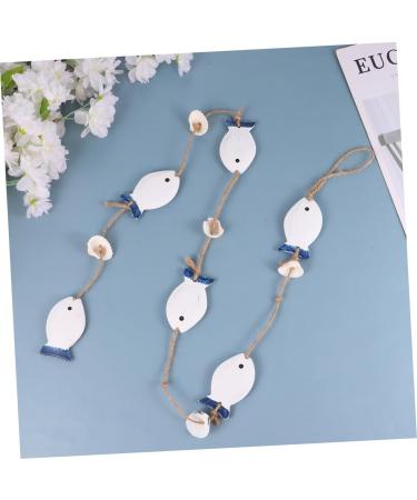 Alipis 1 Pc Fish Hanging Ornament Wedding Ornament Home Decorations Wooden Wall Hanging The Mediterranean Blue and White 102X4.2CM - Buy Online on GoSupps.com
