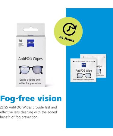 ZEISS Anti-Fog Lens Wipes - Pre-Moistened Defogger Wipes for Glasses Binoculars and Cameras - Individually Wrapped 30 Count - Buy Online on GoSupps.com