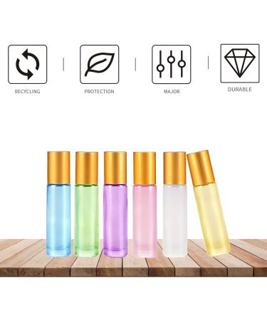 Tianzd 10ml Blue Glass Roller Bottles - 6 Pack with Gold Caps | Ideal for Essential Oils & Roll-On Applications | Includes Funnel Opener - Buy Online on GoSupps.com