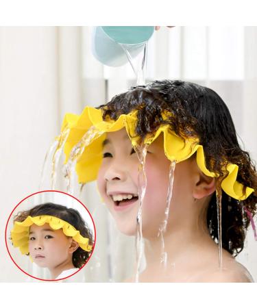 Baby Shower Cap Silicone Bathing Hat, Adjustable Shower Cap Kids, Infants Soft Protection Hat Safety Visor Cap Hat for Toddler Children (Yellow, Big Size(1-12 Years old/16.5-22.8 Inches)) Yellow Big Size(1-12 Years old/16. - Buy Online on GoSupps.com