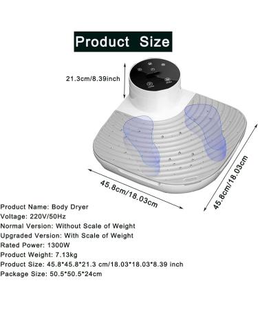 WEVRMQDY Body Dryer Full Body Dryer for The Shower Hot and Cold Air Multi-Speed Switching 1300w Full Body Dryer Machine Skin Body Dryer Hair Dryer with Gravity Sensor - Buy Online on GoSupps.com