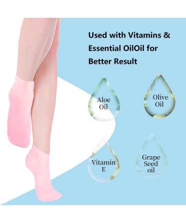 Moisturizing Silicone Socks - Aloe Vera Infused for Soft Smooth Feet | 3 Pairs - Ideal for Dry Chapped Skin - Men & Women - Buy Online on GoSupps.com