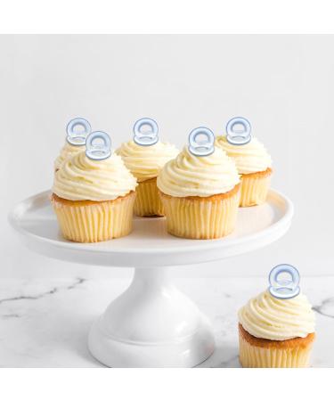 GREVOSEA 50-Piece Mini Pacifier Decoration Set | Acrylic Baby Baptism & Birthday Party Decor | Calming Toys for Boys & Blue Themed Events - Buy Online on GoSupps.com