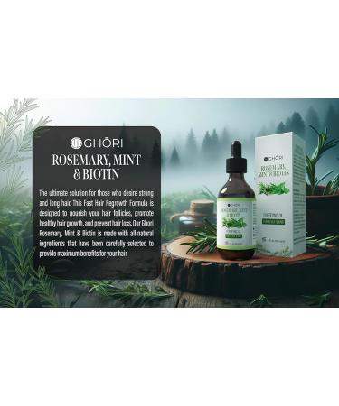 Rosemary Mint & Biotin Hair Oil | 100% Natural Hair Thickness Solution for Men & Women - 2 Fl.oz - Buy Online on GoSupps.com