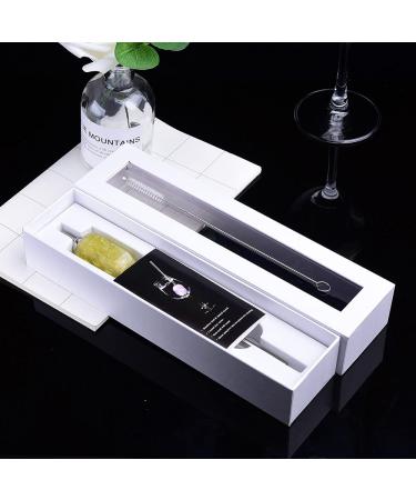 for Natural Crystal Citrine Stone Straw 18/8 Stainless Steel Reusable Straws for Drinking with Cleaner Brush Gift ERTEYIN