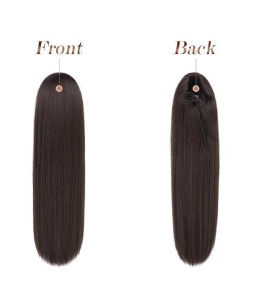 Fine Horseplay Extensions - Synthetic Drawstring Ponytail 40 cm Brown Hair Extensions for Women | Long Straight Braid & Smooth Finish - Buy Online on GoSupps.com