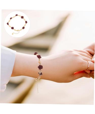 COLLBATH Bracelet The Girlfriend Birthday Flower Bracelet Alloy Miss Red Rose Wrist Chain - Buy Online on GoSupps.com
