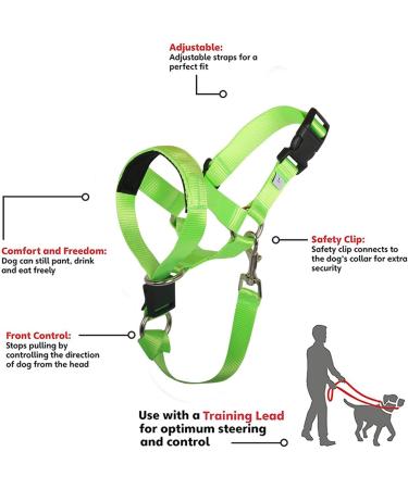 Barkeless Dog Halter for Easy Training & Walks - Soft Handle Pulling Solution Expert Instructions - Size M Green - Buy Online on GoSupps.com