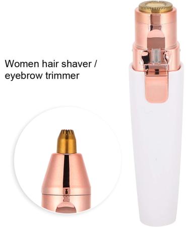 Painless Portable 2-in-1 Mini Hair Remover with LED Light - Eyebrow Trimmer/Facial Hair Remover for Body, Lips, Nose, Ear - Buy Online on GoSupps.com