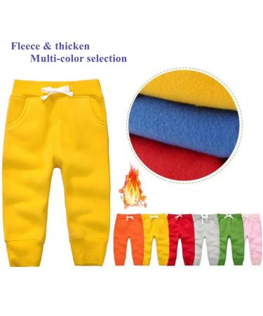 CuteOn Unisex Kids Elastic Waist Cotton Warm Trousers - 1 Year Yellow | 1-5Years - Buy Online on GoSupps.com