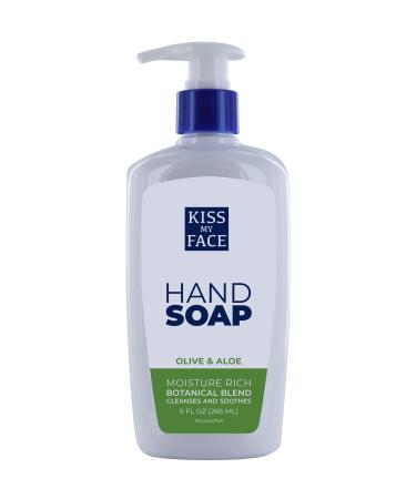 Kiss My Face Moisture Liquid Hand Soap Olive Oil & Aloe Vera 9 oz Pumps (Pack of 6) OLIVE & ALOE 9 Ounce