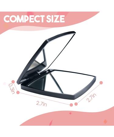 Quadratical Portable Double-Sided Folding Make-Up Mirror - 1x/2x Handheld Pocket Mirror for Travel & Wallets (Black) | Buy Now! - Buy Online on GoSupps.com