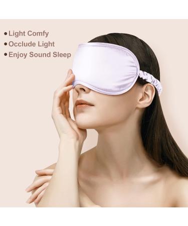 Silk Sleep Mask for Men and Women - Adjustable Eye Shade for Comfortable Sleep and Travel - Light Purple - Buy Online on GoSupps.com