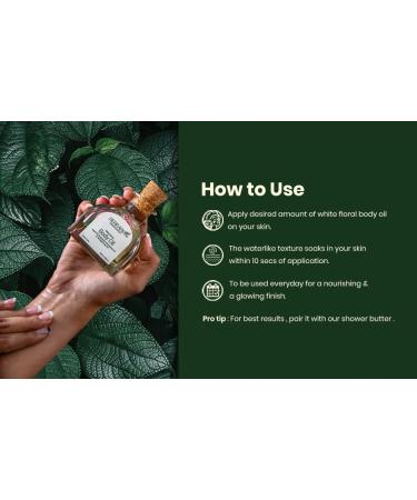 HERBARIA White Floral Body Oil 100ml | 100% Sustainable Vegan Luxury | Enriched with Grapeseed Pomegranate Avocado Argan & Baobab Oils | All Season Use - Buy Online on GoSupps.com