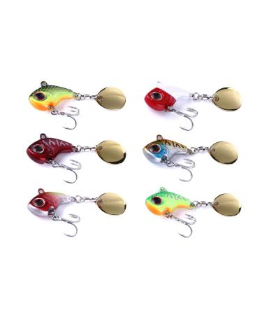 Tuxibin 6 pieces of fishing bait artificial bait jig Spinner Set Spinnk der artificial bait spinnerbait fishing hook for perch trout pike pikeperch catfish