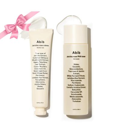 Abib Jericho Rose Skin Texture & Moisture Set PHA Toner + Hypoallergenic Cream for Dry Skin