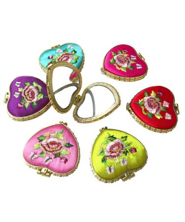 FOMIYES Mini Heart Pocket Makeup Mirror - 2-Sided Travel Mirror for Women & Girls in Red - Buy Online on GoSupps.com