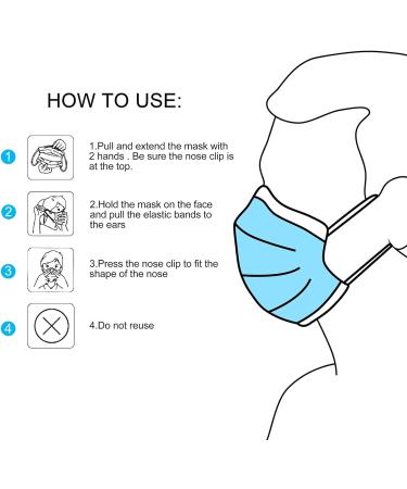 NU R Disposable Face Mask 3Ply Mask with Filter Layer and Elastic Earloop Retail 50pcs/box BLUE 200PCS - Buy Online on GoSupps.com