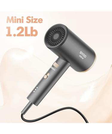 SIYOO Professional Hair Dryer - 1600W Ionic Blow Dryer with Diffuser & Nozzle | Lightweight Salon Hairdryer in Gold - Fast International Shipping - Buy Online on GoSupps.com