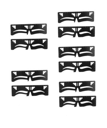 FOMIYES 10 Pcs Eyebrow Ruler Makeup Assist Device Eyebrow Card Makeupset Eyebrow Shaper Make up Makeup Tools 1 count (Pack of 1) Blackx5pcs