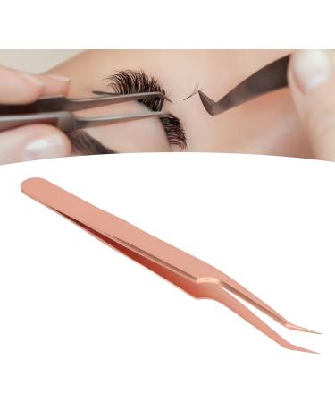 Eyelash Tweezers Ergonomic Rose Gold Stainless Steel False Eyelashes Extension Tweezers Lash Applicator Tool False Lashes Clusters Tweezers Curved DIY Eyelash Applicator Oblique Tweezer - Buy Online on GoSupps.com