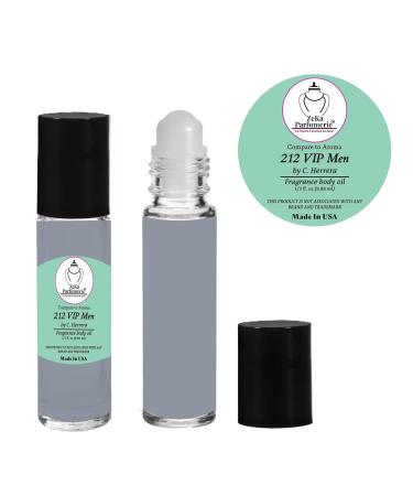 Compare to Aroma 212 VIP by C. Herrera for Men - Travel Size Fragrance Body Oil Roll-On (1/3 oz - Buy Online on GoSupps.com