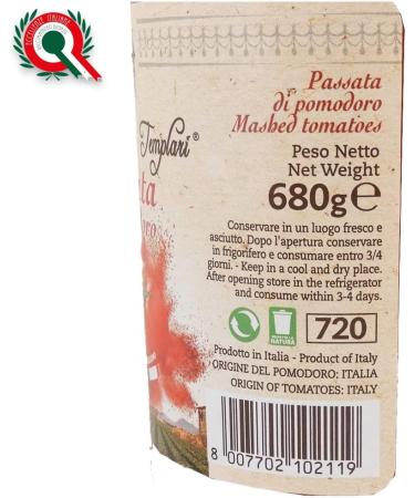  Antiche Fattorie Templari Tomato Past | Ancient Templar Farms | 12 x 680g Bottles | Gluten Free | Organic Agriculture | Certificate of Food Excellence | Cilento and Piana del Sele Tomatoes | Gift Idea - Buy Online on GoSupps.com