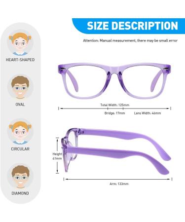 DYLB Kids Blue Light Blocking Glasses 2 Pack Computer Gaming Glasses for Kids Girls Boys Age 3-10 Anti Blue Light & Headach Transparent Purple + Transparent Pink - Buy Online on GoSupps.com