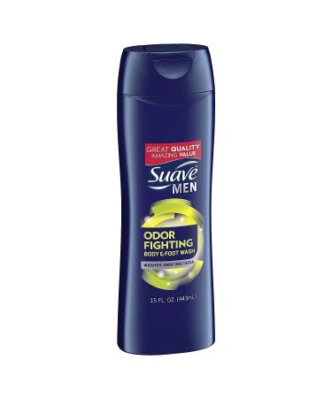 Suave Men's Odor Fighting Body and Foot Wash 15oz | Fresh Clean Scent Anti-Odor Formula Shop Now - Buy Online on GoSupps.com