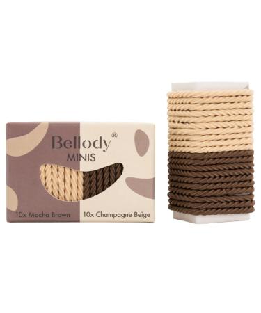 Bellody Minis - Small Mini Hair tie for stylish braided hairstyles & small braids (20 pieces - brown/beige) - Women's hair ties in different colors - Buy Online on GoSupps.com