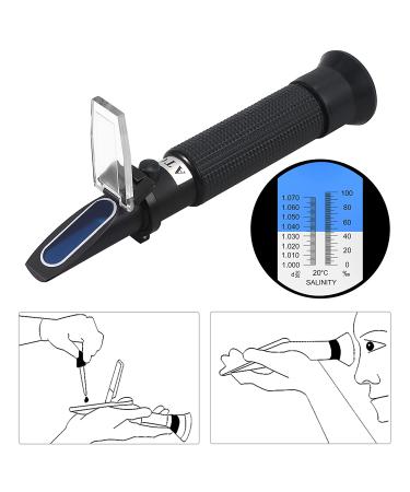 AUTOUTLET Salinity Refractometer - Dual Scale 0-100 & 1.000-1.070 Specific Gravity, ATC, Saltwater Tester for Aquarium, Seawater, Fish Tank - Blue - Buy Online on GoSupps.com