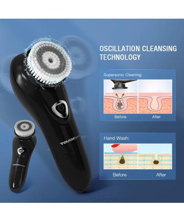TOUCHBeauty Men's Facial Brush Set | Waterproof Face Scrubber Exfoliator Device | Black TB-1487M-05 with 6 Replacement Heads - Buy Online on GoSupps.com