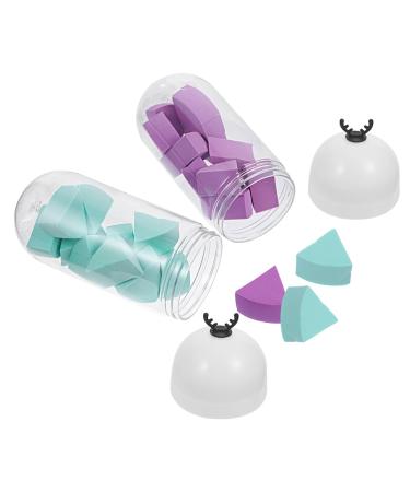 minkissy 2 Capsule Bottle Beauty Egg Esponjas Para Maquillaje Beauty Egg Sponge Concealer Sponges Multi- Colored Makeup Sponges Cosmetic Face Puff Hydrophilic Polyurethane Sector Applicator 20x7cm As Shown 1