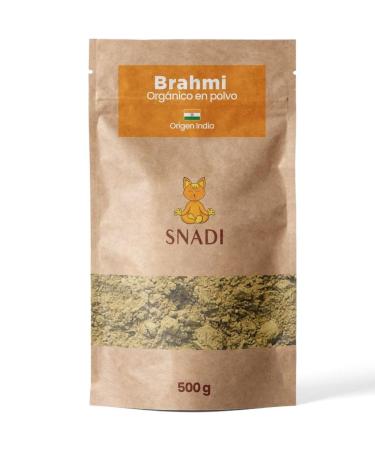 Snadi - Organic Brahmi powder 100% 500g |Really from India |For DIY cosmetics |Dypack bag |Ghassoul sound vegetable capsules Bacopa Monnieri