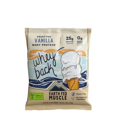 Earth Fed Muscle Whey Back Irish Grass Fed Whey Protein Isolate - NSF-Certified. No Artificial Ingredients Soy Free Gluten Free Non-GMO and Hormone Free (1 Serving Vanilla)