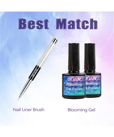 BQAN Blooming Gel Set - Clear Spreading Effect Blossom Gel Polish 7.5ml x2 with Nail Liner Brush - Nail Art DIY and Salon Use - Buy Online on GoSupps.com