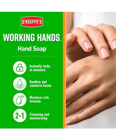 O'Keeffe's Working Hands Orange Scented Hand Soap 2 x 354ml Gentle & Nourishing | 2-in-1 Cleansing & Moisturising Hand Wash 177 ml (Pack of 2) - Buy Online on GoSupps.com
