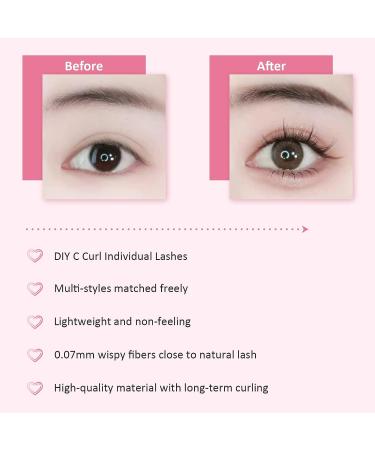 Mlen Diary 296pcs Manga Individual Lash Anime Clusters with Glue - Natural Look 11-13mm DIY Eyelash Extensions - 4in1 Wispy C Curl Cat Eye Mink Lashes - Reusable False Eyelashes - Buy Online on GoSupps.com