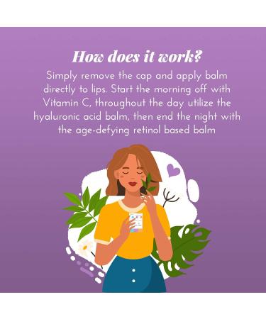 ArtNaturals Lip Balm Serum Trio - Hyaluronic, Retinol, Vitamin C - Chapstick for Dry, Chapped Lips - Lip Repair - 3 x .15 Oz - Buy Online on GoSupps.com