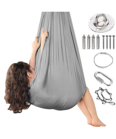 Children's sensory full body socks for young girls adult autism full-bodied wrapping stretchy breathable body Sox for stress reduction in children with autism 280x100cm silver gray