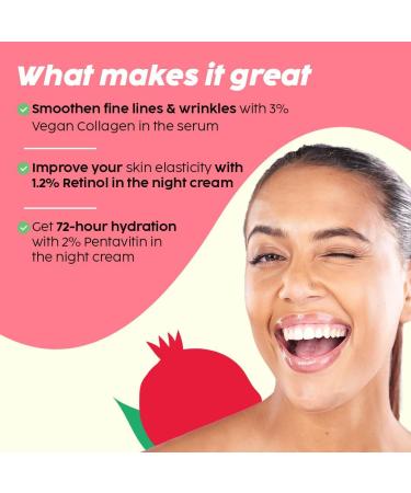 PLIX - THE PLANT FIX Collagen Bounce Serum 30ml and 1.20% Retinol Night Cream 50g with Bakuchi Oil | Anti Ageing Combo For Reducing Fine Lines & Wrinkles Vegan Collagen Booster for Plump Skin - Buy Online on GoSupps.com