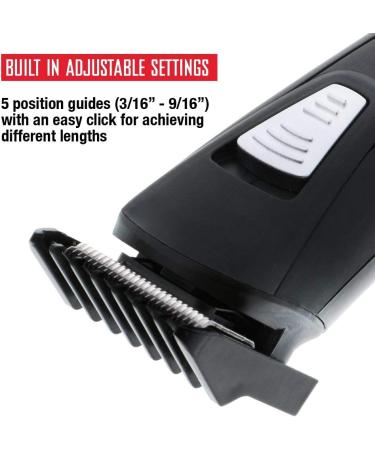 Barbasol Rechargeable Electric Beard Trimmer - Stainless Steel Blades & Adjustable Settings | International Shipping Available - Buy Online on GoSupps.com