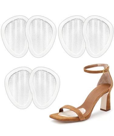 Ball of Foot Cushions for Women Metatarsal Pads Women Non Slip High Heel Comfort Pads Foot Pads for All Day Foot Pain Relief Gel Shoe Inserts for Women (3 Pairs Clear)