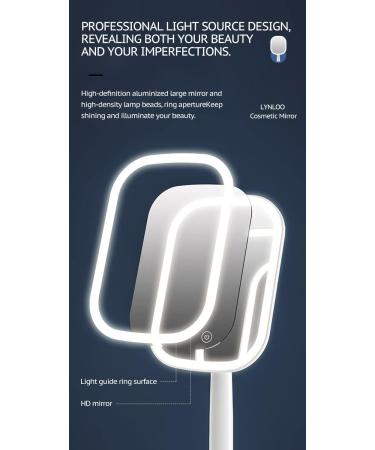 LYNLOO LED Makeup Mirror- 3 Lighting Modes, Dimmable, Touch Button, Memory Function, 360 Rotation - Buy Online on GoSupps.com