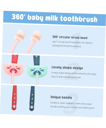 Minkissy 360-Degree Toothbrush Set for Toddlers - Silicone Baby Toothbrushes for Children - Travel-Friendly Toothbrushes (2 Pack) - Buy Online on GoSupps.com