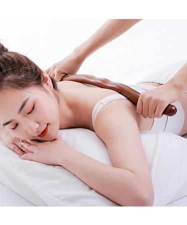 Wood Massage Tab - Ergonomic 20 Pearl Trigger Point Massage Device for Neck Shoulders Arms & Legs - Carbonized Beech Multifunctional - Buy Online on GoSupps.com