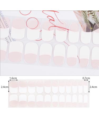 22 pcs French Semi Cured Gel Nail Strips Pink Nail Gel Polish Wraps Soft Self-Adhesive Nail Full Wraps Nail Strips Sticker Nail Tips Christmas Nail Wraps Sticker Decals French Pink White - Buy Online on GoSupps.com
