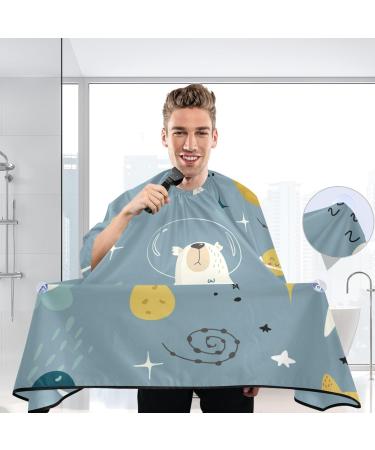 Waterproof Barber Cape - Cute Polar Bear in Space | Cheetah Haircut Bib for Men & Unisex - Perfect for Hair Cutting & Styling - Buy Online on GoSupps.com