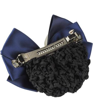 JIHUOO Women Bow Hair Net Clip | Stylish Bun Cover & Hair Accessories in White & Blue - Perfect for Any Occasion - Buy Online on GoSupps.com